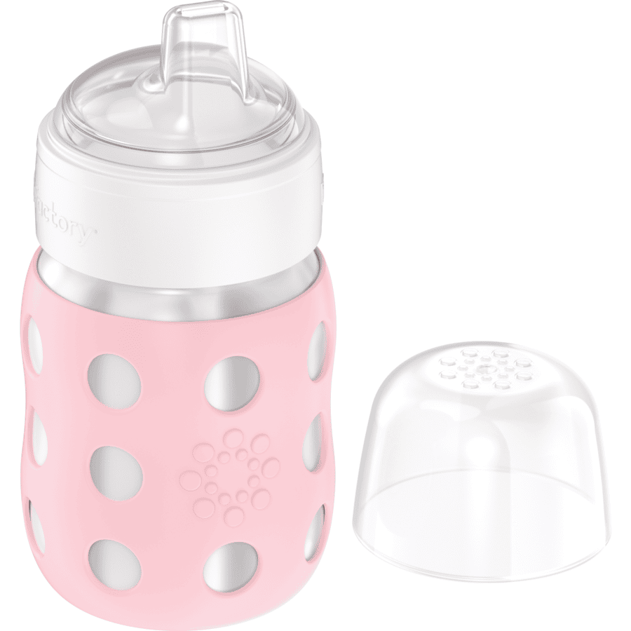 life factory  Baby flaske med bred hals 235 ml med blød suttehætte, desert rose