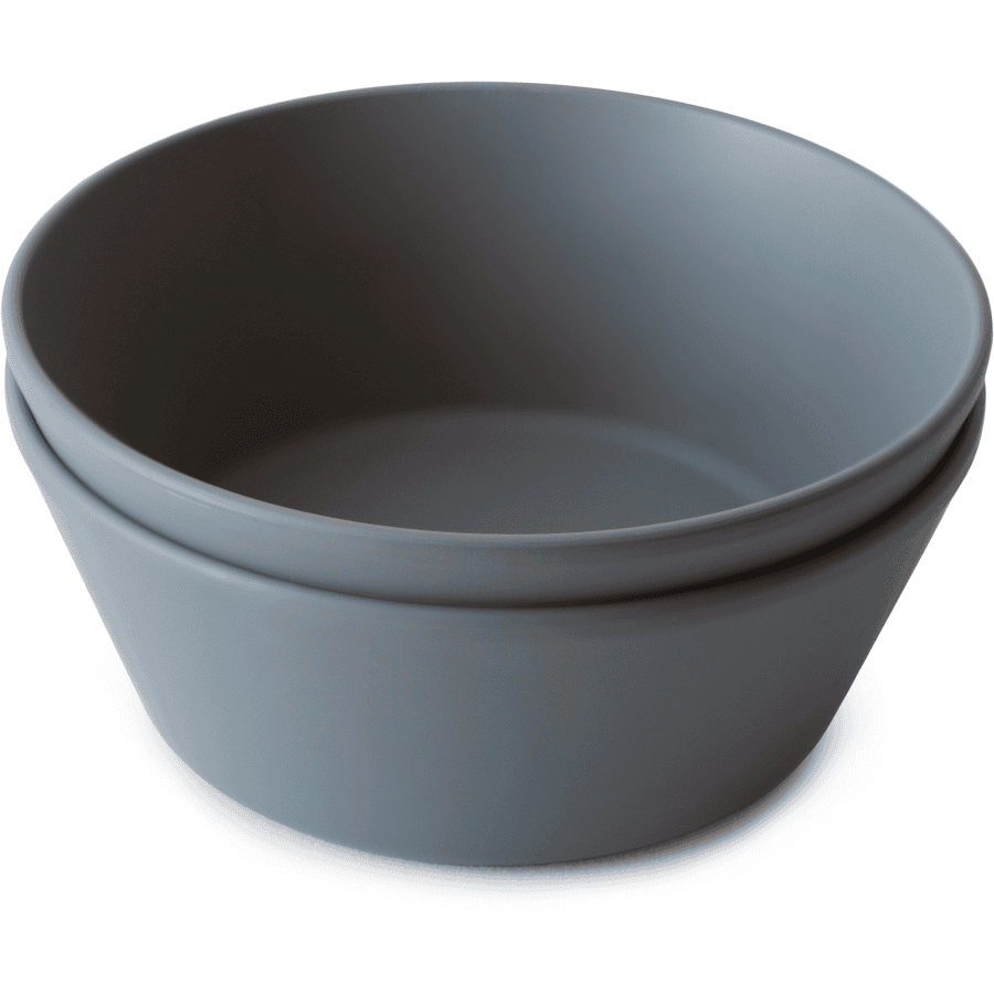 mushie Assiette enfant PP gris fumé, lot de 2