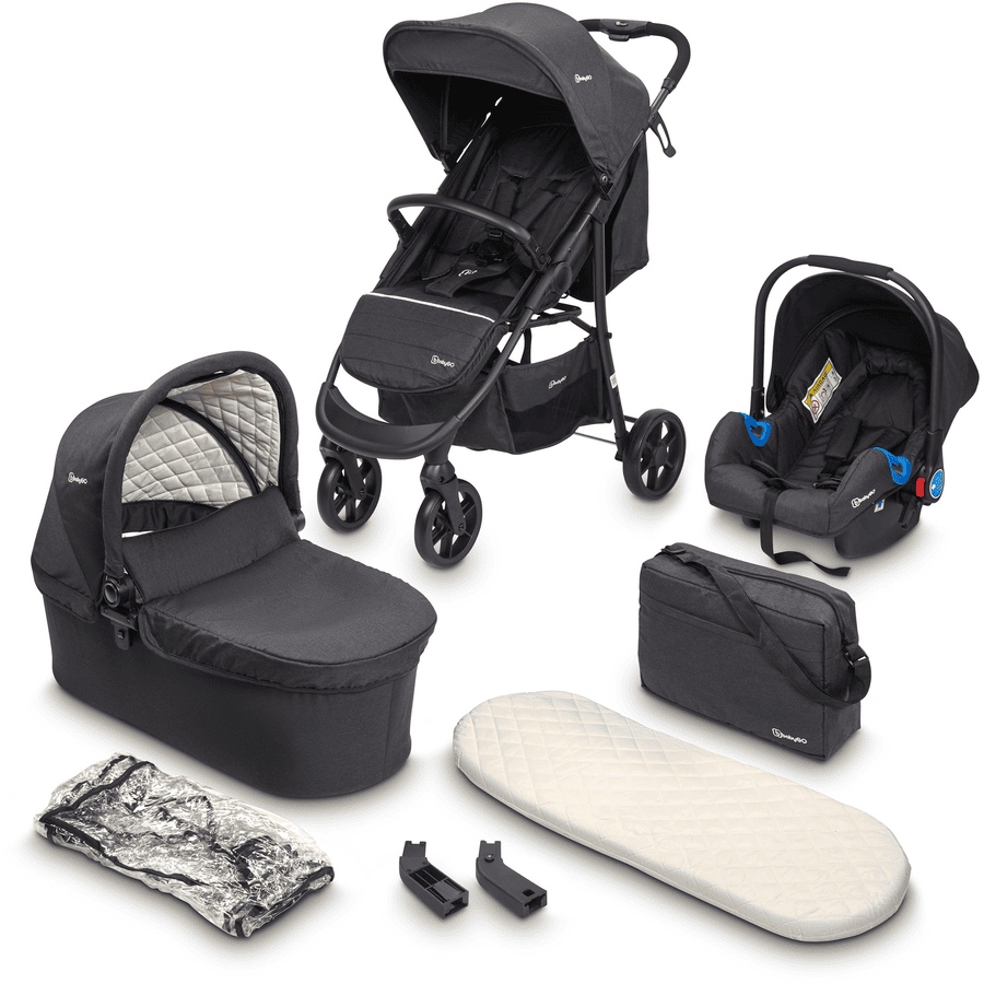 babyGO Yhdistelmävaunut Style 3 in 1 Black 