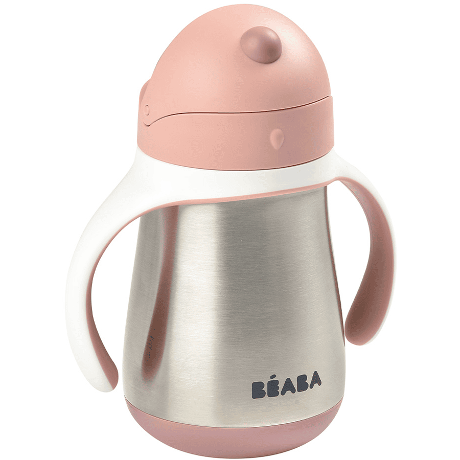 BEABA Tasse enfant paille 8 m+ 250 ml inox vieux rose