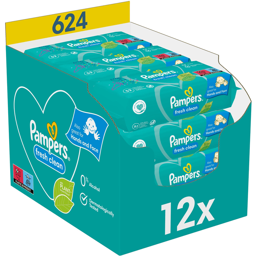 Pampers Salviette umide Fresh Clean 624 salviette (12 x 52 pezzi)