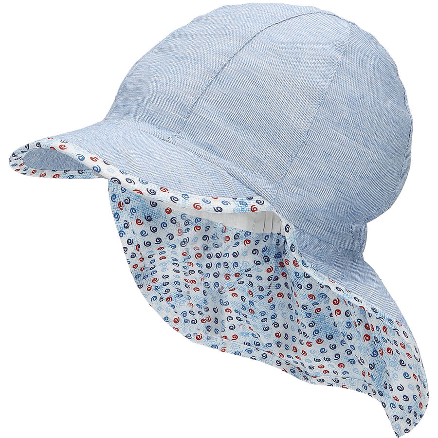 Sterntaler Cappello a punta con paracollo a strisce blu chiaro