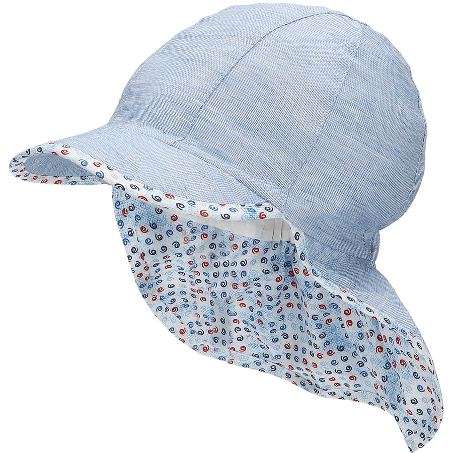 Sterntaler Peaked caps med nakkebeskyttelsesstriper lyseblå