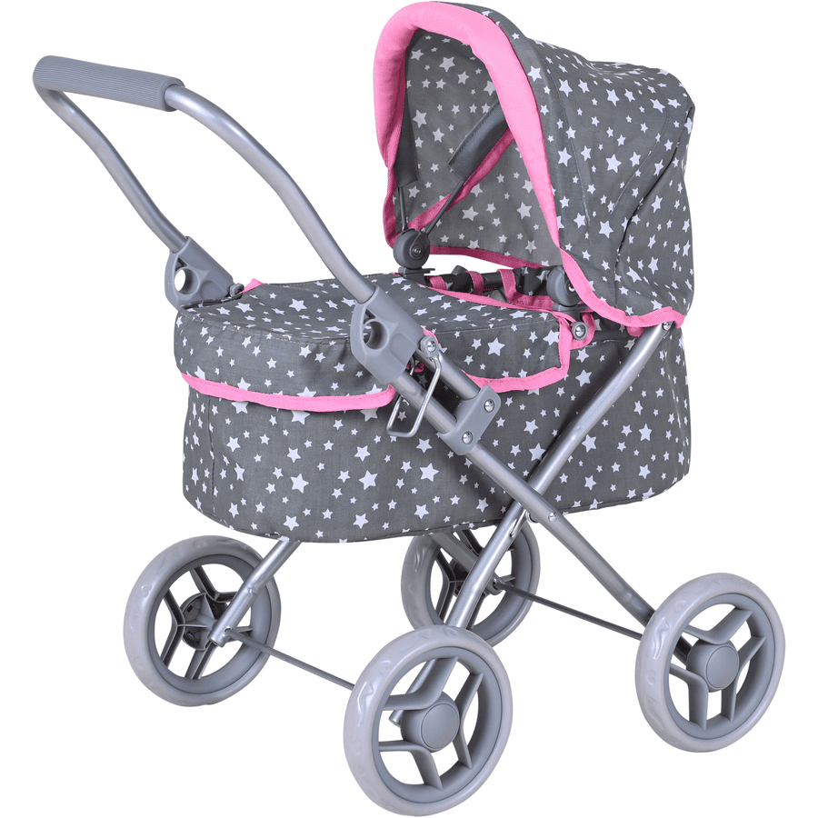 knorr® speelgoed Mini Lili poppenwagen - Ster grijs