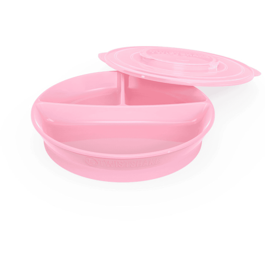 Twistshake Piatto con divisorio rosa pastello