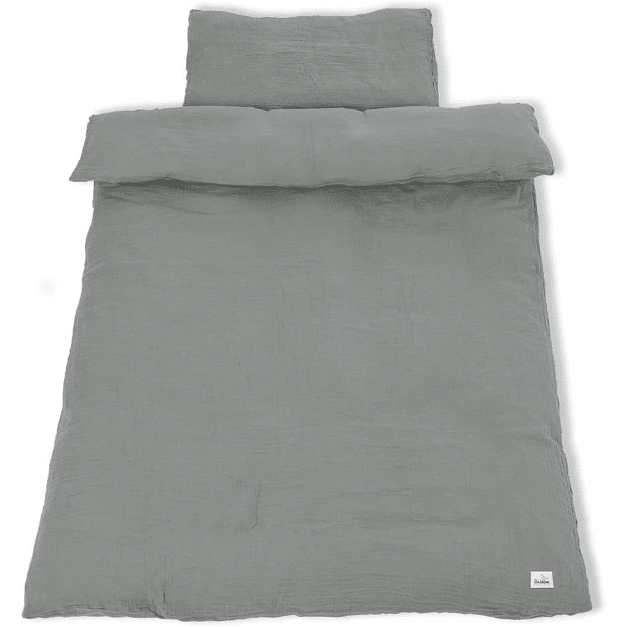 Pinolino Musselin-Bettwäsche 100 x 135 cm grau