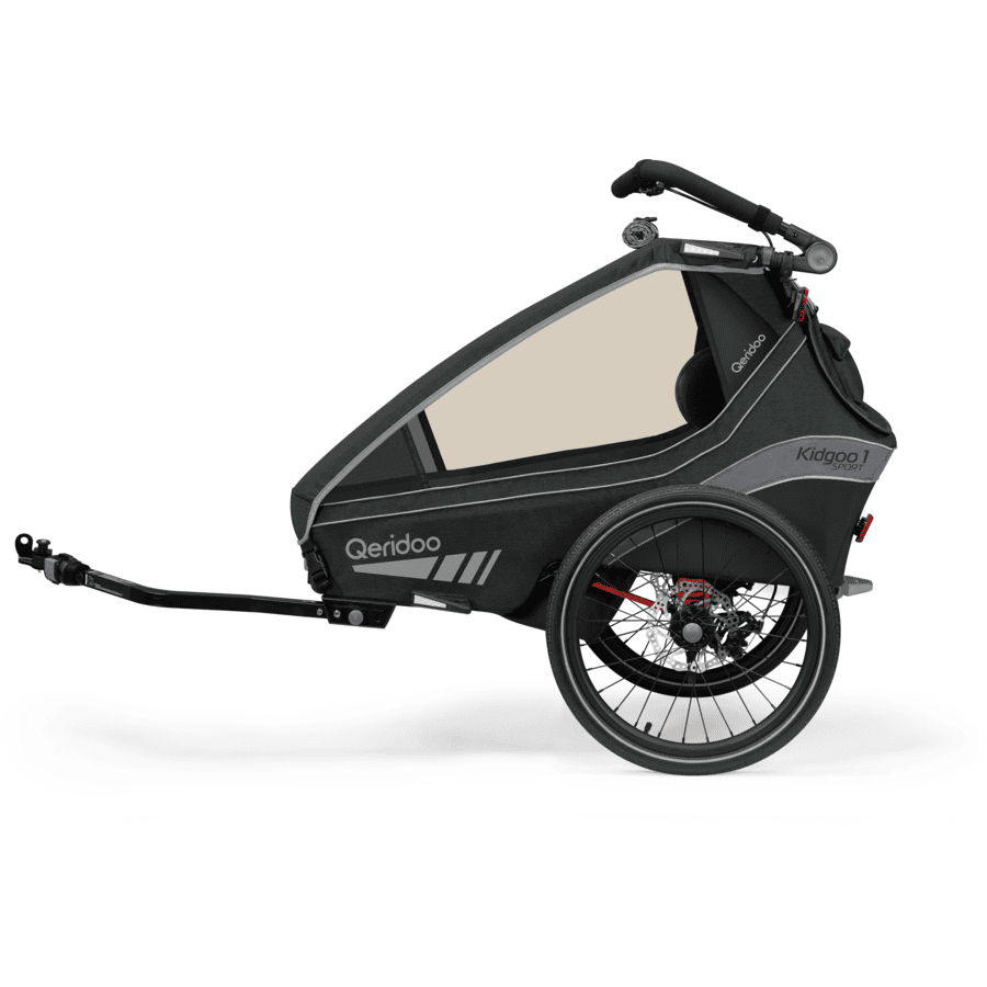 Qeridoo® Kinderfahrradanhänger Kidgoo 1 Sport Grey (Limited Edition) 