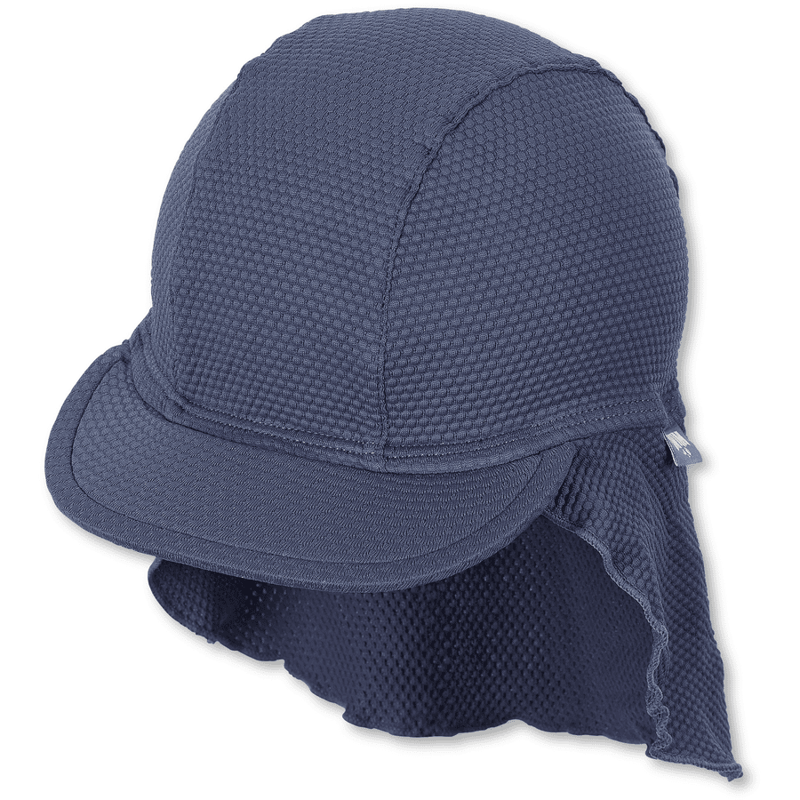 Sterntaler Peaked cap met nekbescherming structuur blauw 