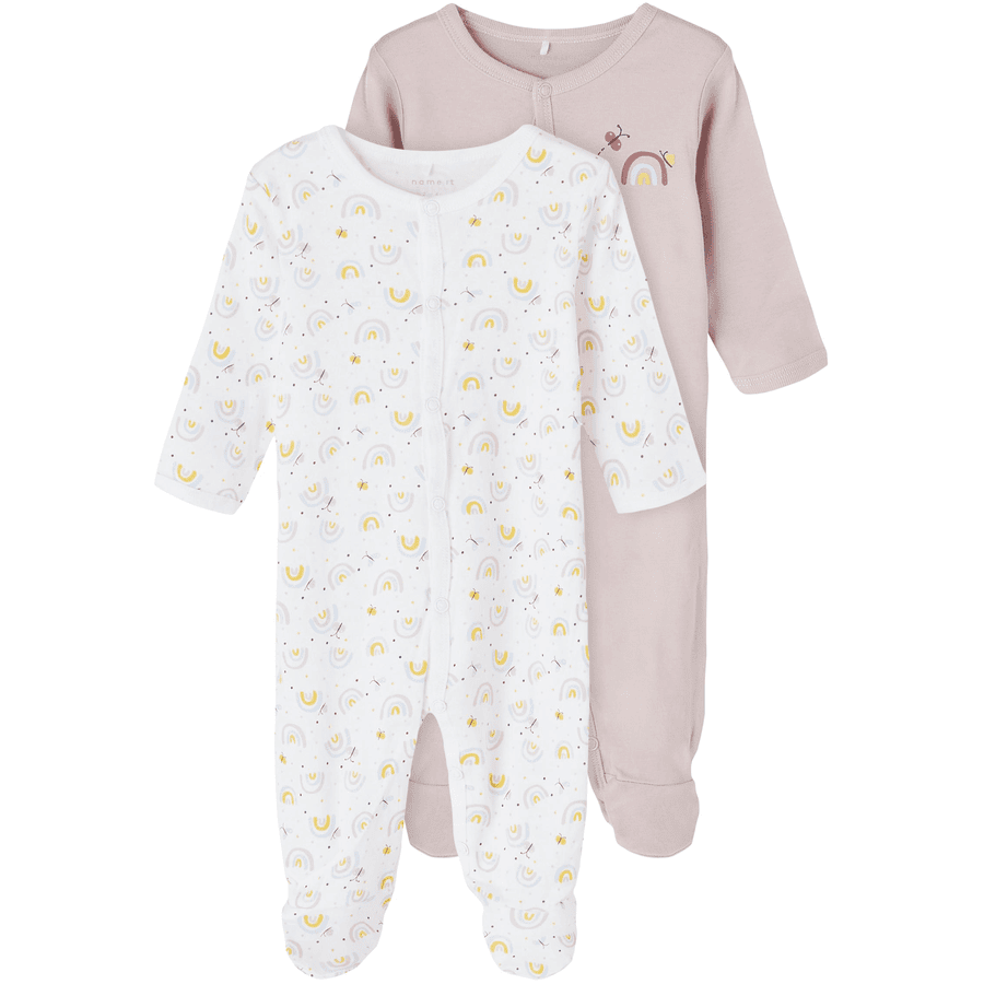 name it Schlafoverall 2er Pack Violet Rainbow