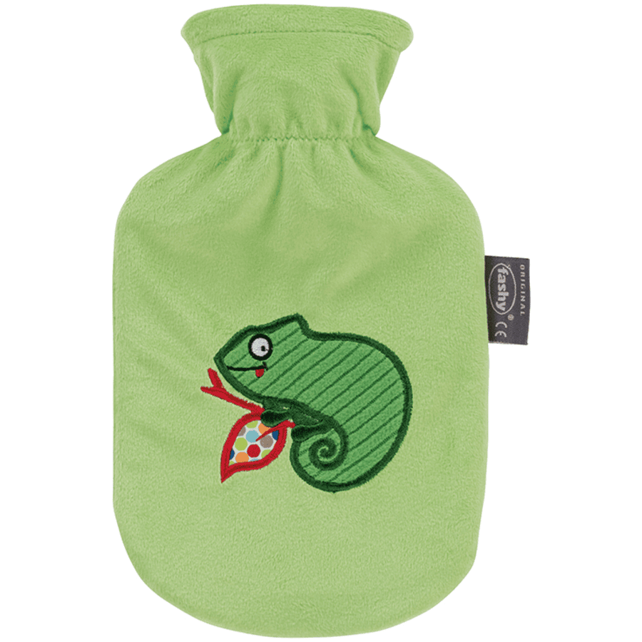 fashy ® Butelka na gorącą wodę 0,8L z pokrowcem z polaru w kolorze zielonym