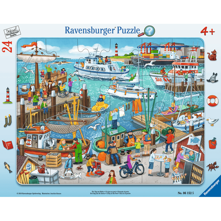 Ravensburger Puzzle ramowe - Dzień w Porcie 24 części
