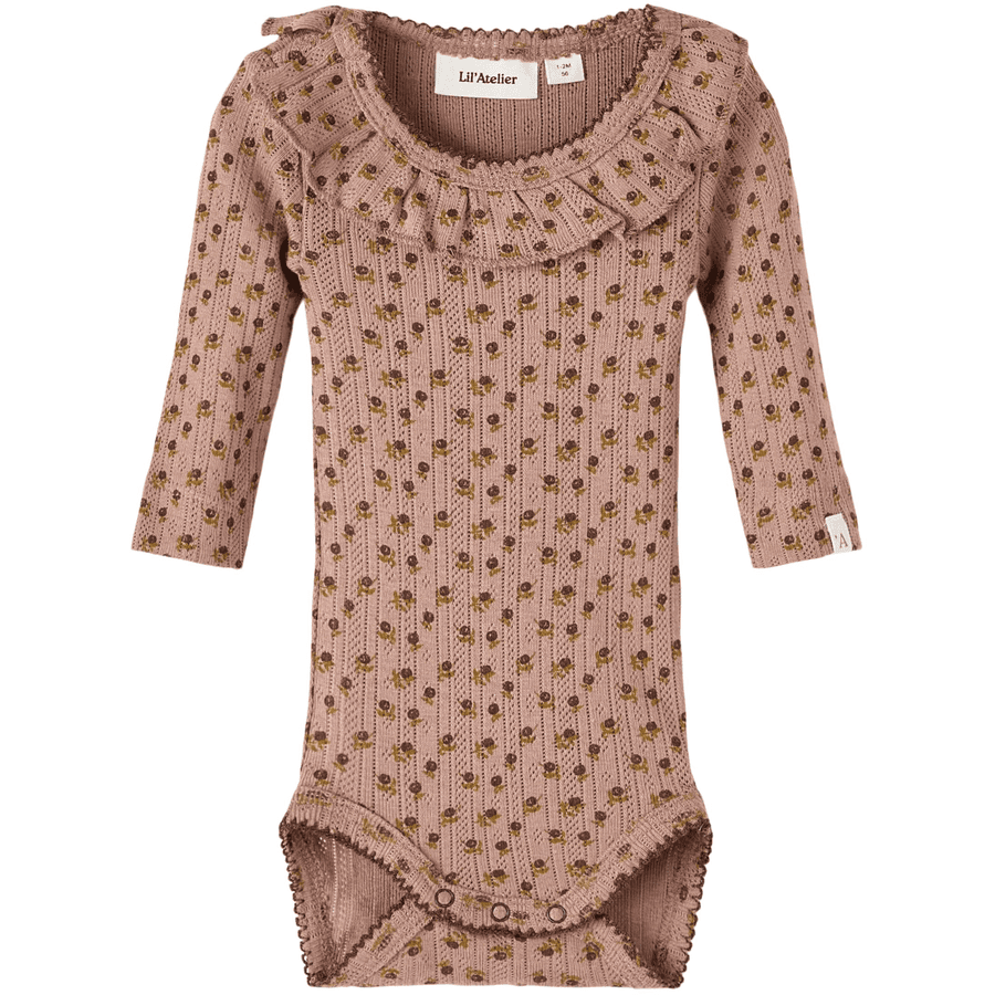 Lil'Atelier Bodysuit z długim rękawem Nbfrachel Burlwood