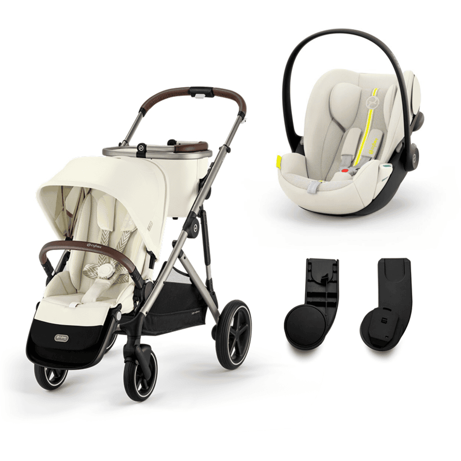 cybex GOLD i-Size Cochecito Gazelle S Taupe Seashell Beige incl. silla de auto Cloud G Plus Seashell Beige y adaptador