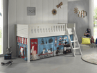 VIPACK Lit mezzanine enfant SCOTT Pet Shop blanc 90x200 cm
