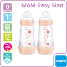MAM Babyfles Easy Start Anti-Colic 260 ml, 0+ maanden, S child pad, 2 stuks 