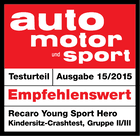 RECARO Autostoel Young Sport Hero Prime Silent Grey