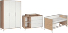 Schardt Chambre bébé trio lit Clay armoire 3 portes commode bois 70x140 cm